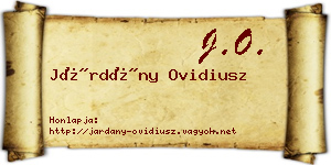 Járdány Ovidiusz névjegykártya
